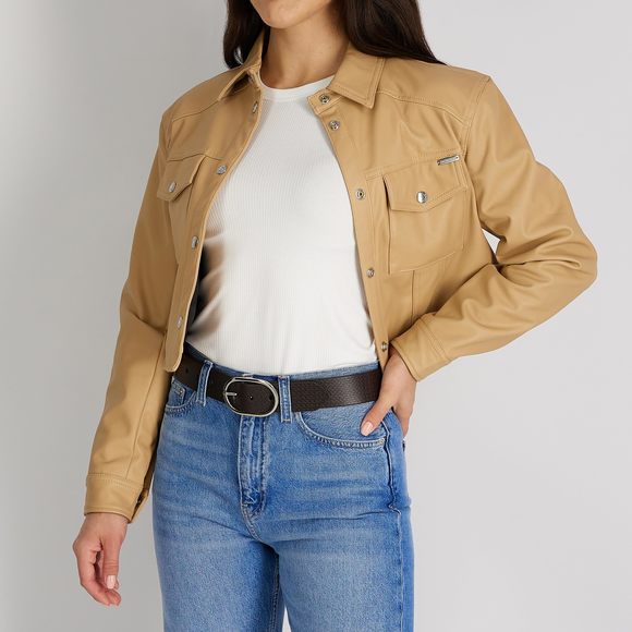 Women's Ck Micro Emboss Casual Belt For Jeans, Trousers And Dresses, Brown,🐭 - Picture 6 of 6